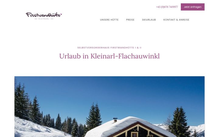 Screenshot of firstwandhuette.at