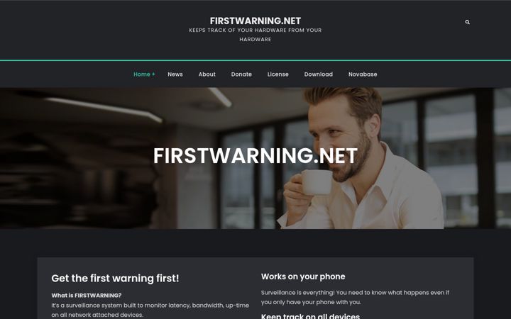 Screenshot of firstwarning.net