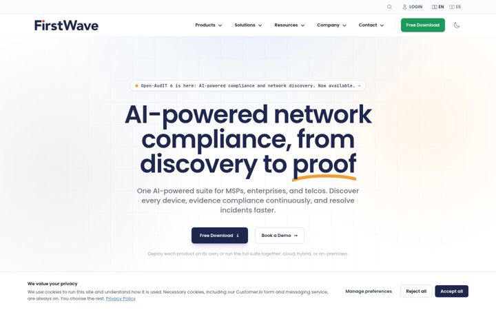 Screenshot of firstwavecloud.com