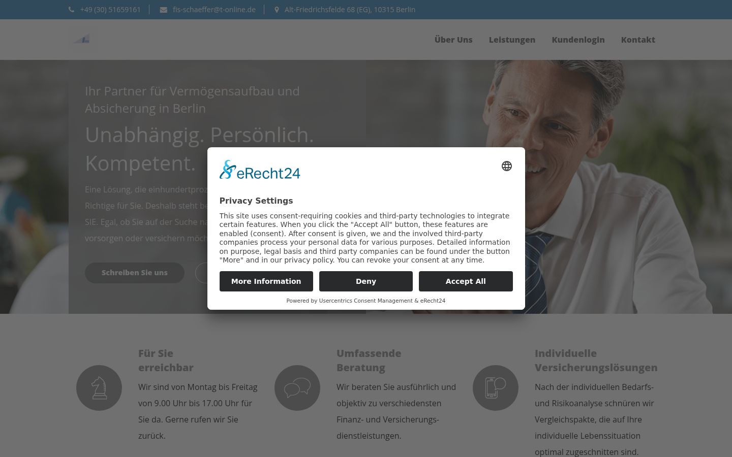 Screenshot tal-banner tal-kunsens muri qabel kwalunkwe interazzjoni