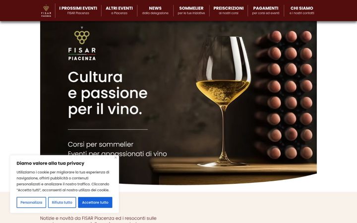 Snímek obrazovky fisarpiacenza.it