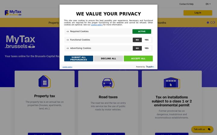 Screenshot of fisc.brussels