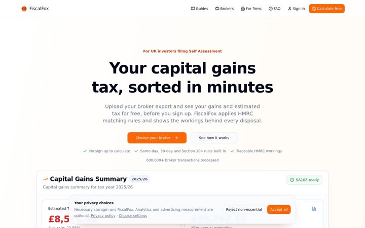 Screenshot of fiscal-fox.com