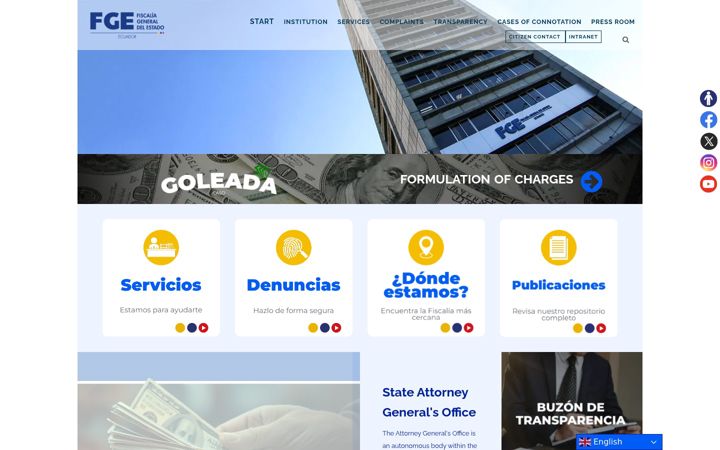 Screenshot of fiscalia.gob.ec