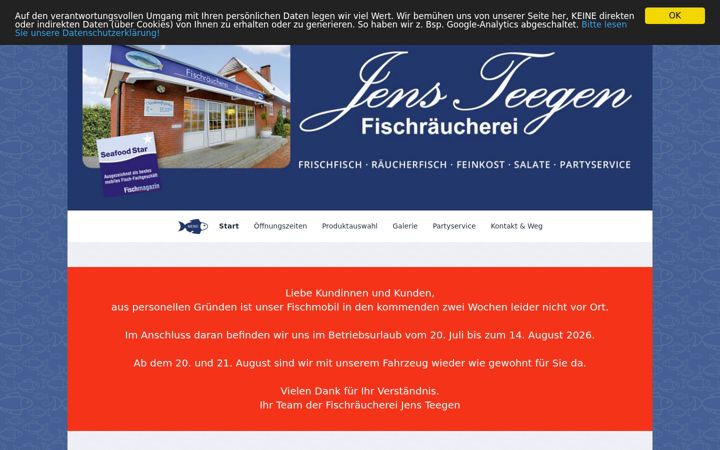 Screenshot of fisch-teegen.de