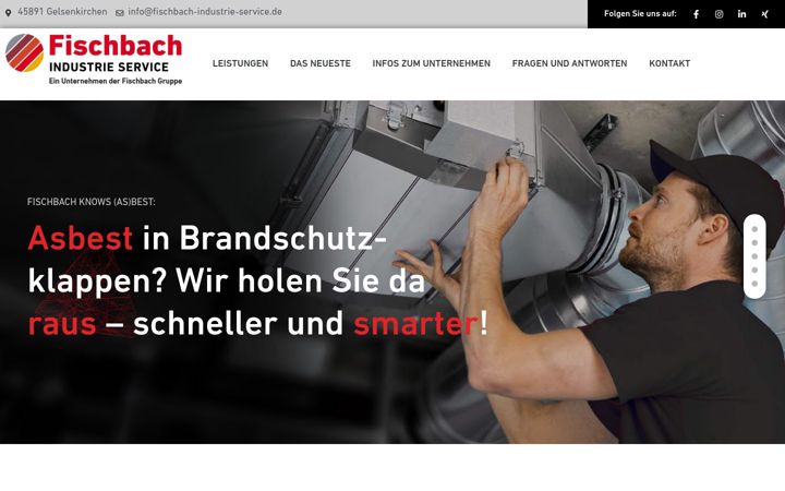 Ekrānuzņēmums no fischbach-industrie-service.de