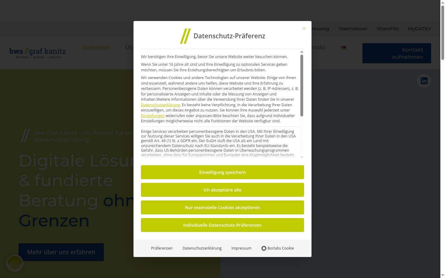 Zrzut ekranu banera zgody wyświetlanego przed jakąkolwiek interakcją