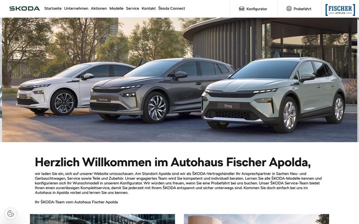 Screenshot of fischer-apolda.skoda-auto.de