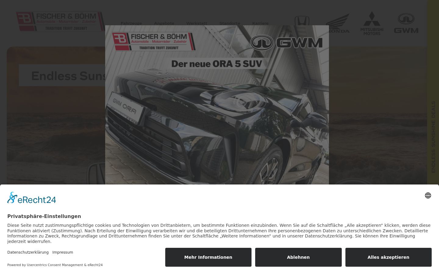 Screenshot del banner di consenso mostrato prima di qualsiasi interazione