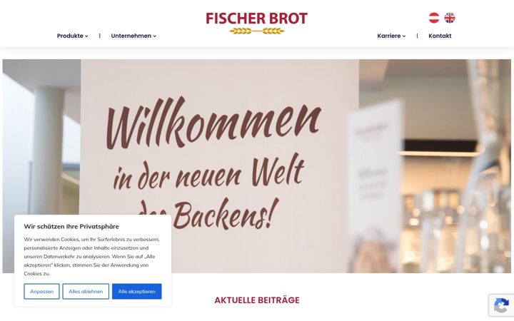 Screenshot of fischer-brot.at
