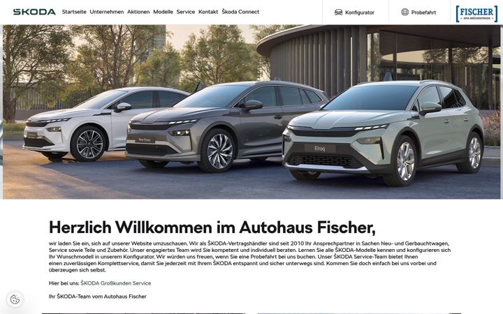 Screenshot of fischer-jena.skoda-auto.de