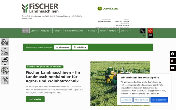 Screenshot stránky fischer-landmaschinen.net