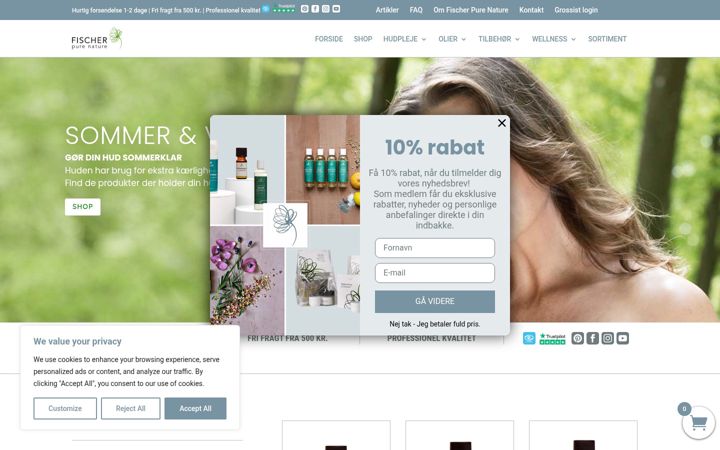 Screenshot of fischer-pure-nature.dk