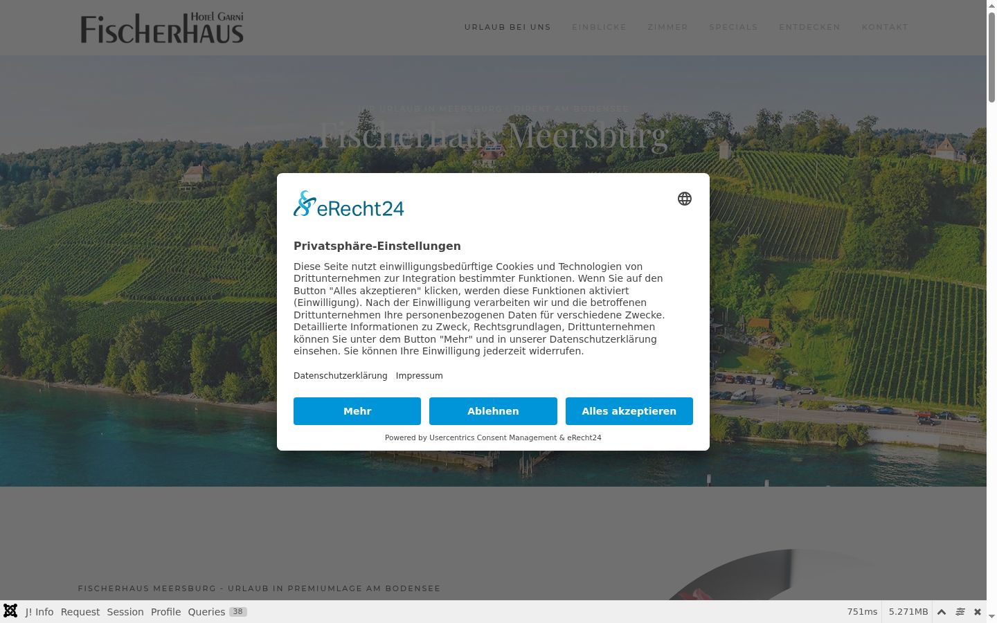 Screenshot del banner di consenso mostrato prima di qualsiasi interazione