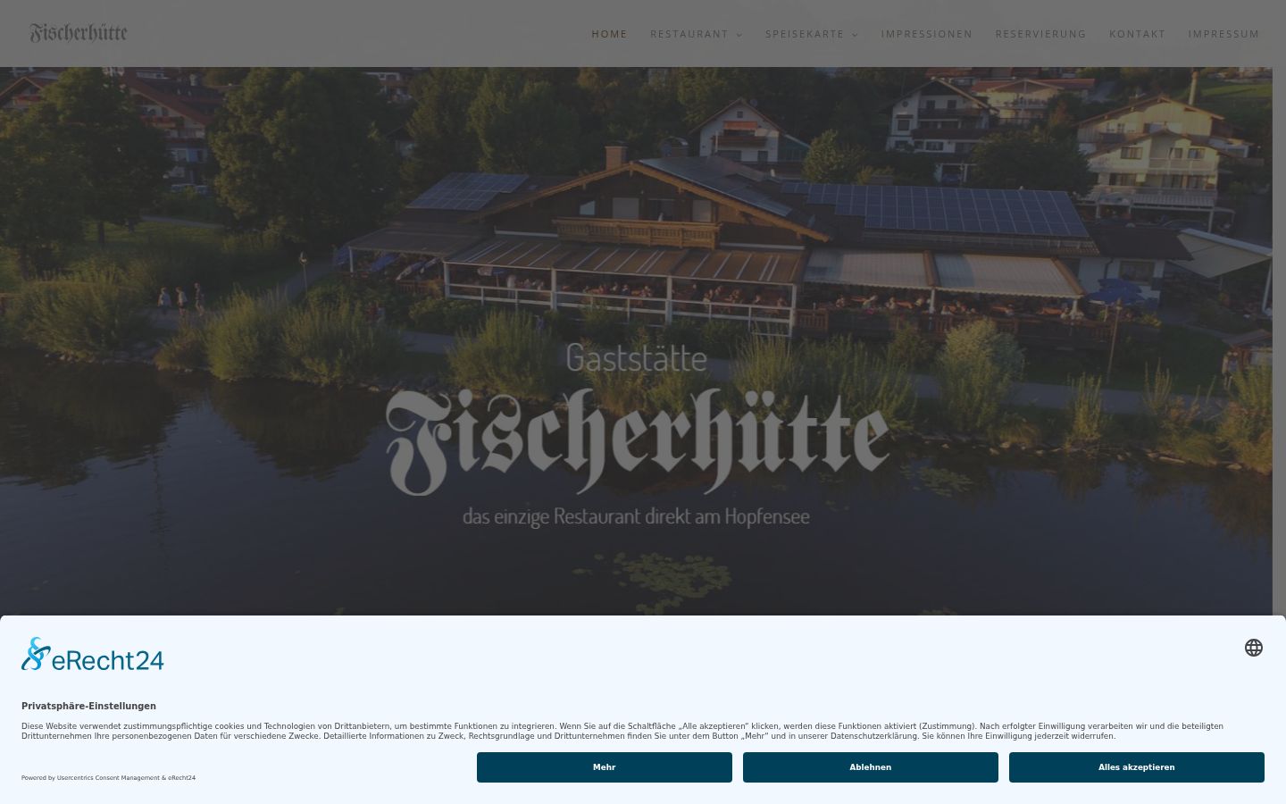 Screenshot del banner di consenso mostrato prima di qualsiasi interazione