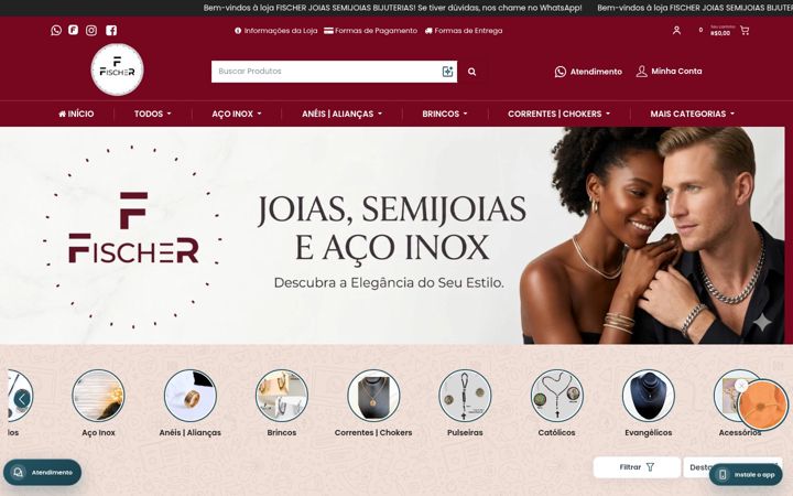 Screenshot ta' fischerjoias.com.br