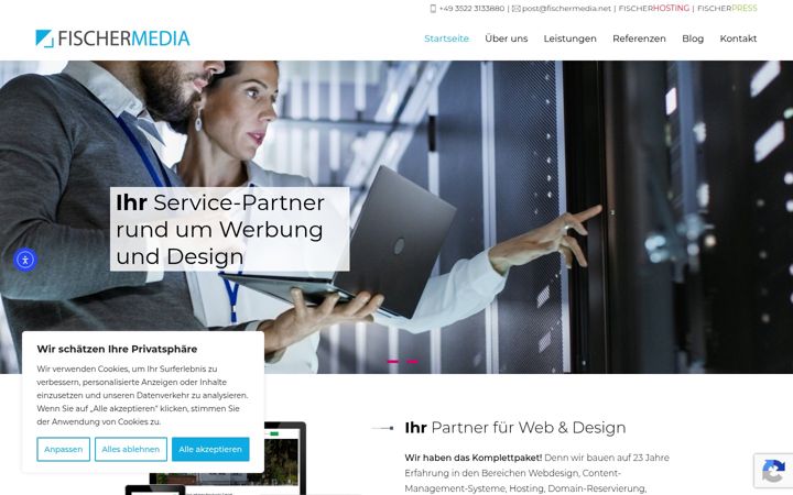 Screenshot stránky fischermedia.net