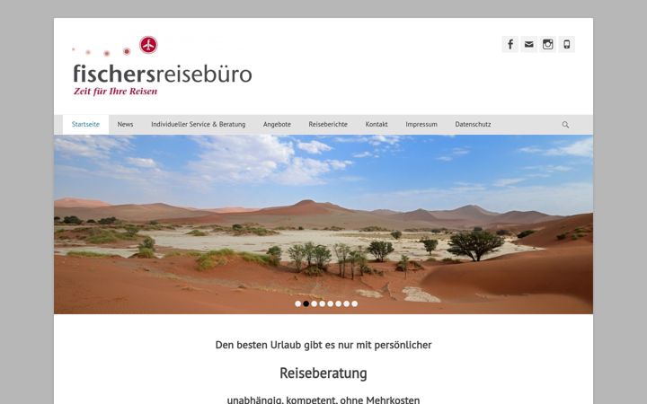 Screenshot of fischers-reisebuero.de