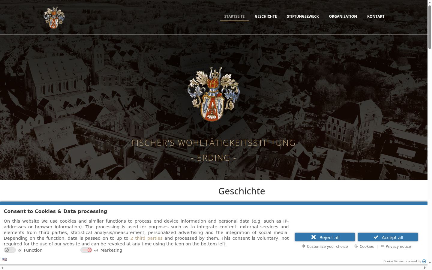 Screenshot tal-banner tal-kunsens muri qabel kwalunkwe interazzjoni