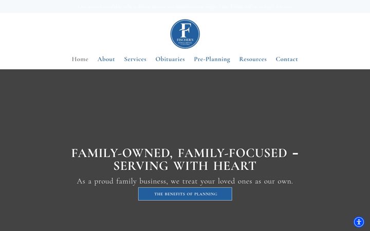 Screenshot of fischersfuneralservices.com