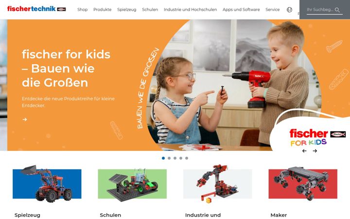 Screenshot of fischertechnik.de