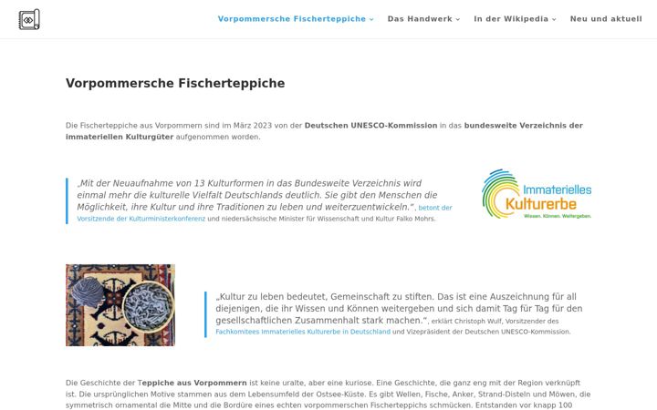 Screenshot of fischerteppiche-aus-vorpommern.de