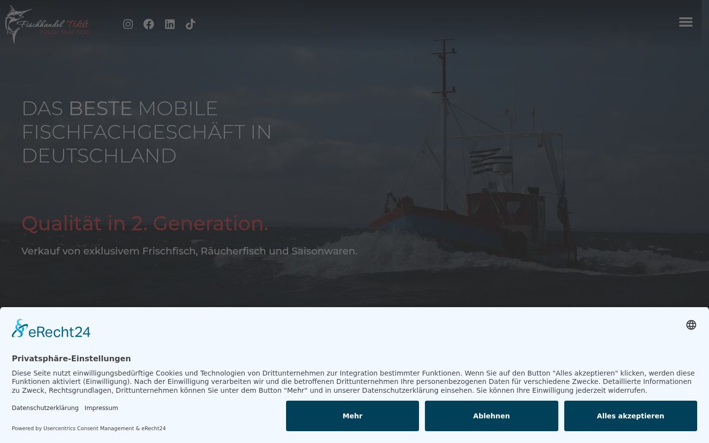 Screenshot del banner di consenso mostrato prima di qualsiasi interazione