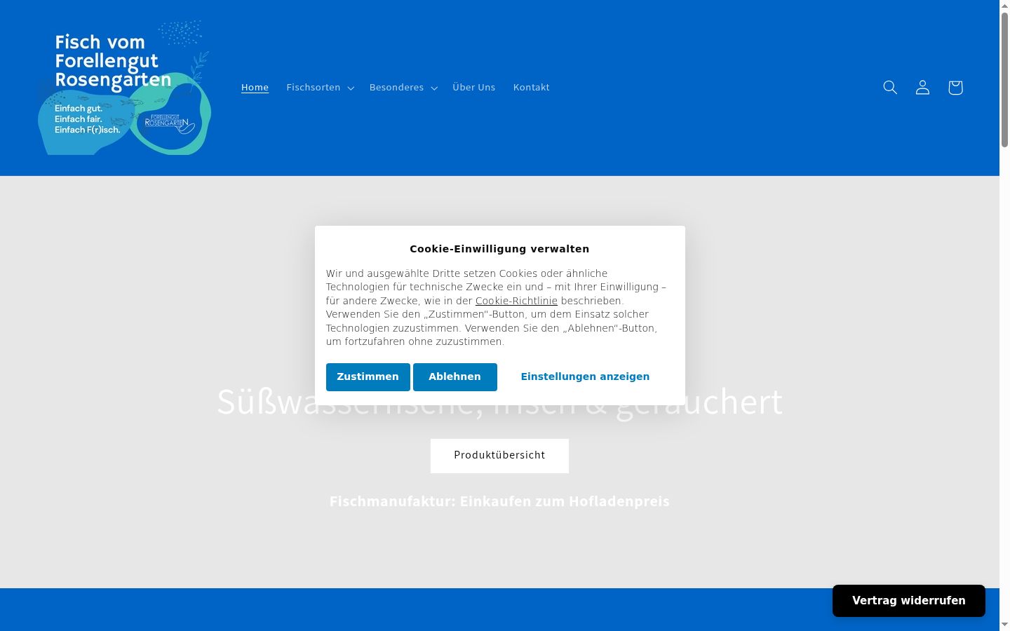 Screenshot of the consent banner shown before any interaction