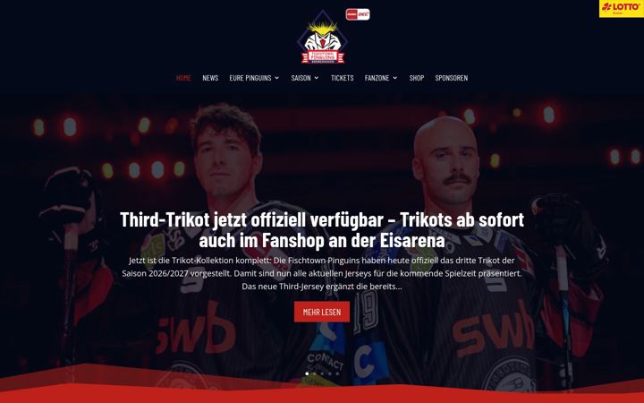 Zrzut ekranu fischtown-pinguins.de
