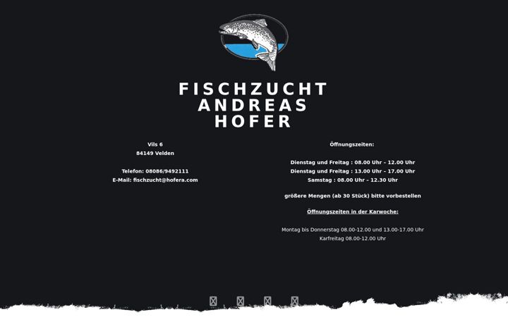 Screenshot of fischzucht-hofer.com