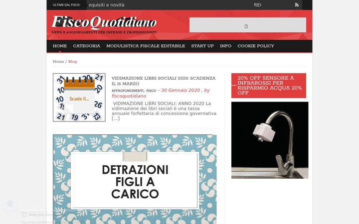 Screenshot of fiscoquotidiano.it