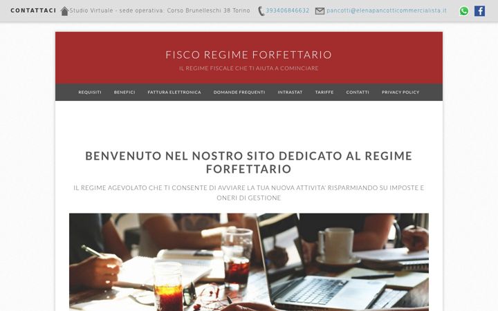 Screenshot of fiscoregimeforfettario.it