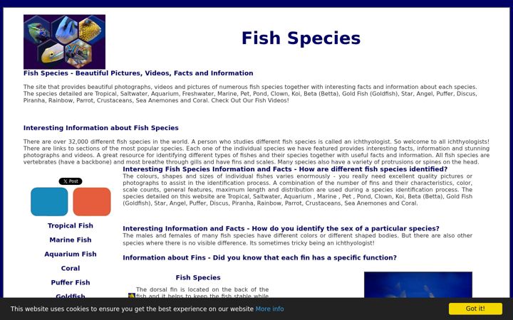 Screenshot ta' fish-species.org.uk