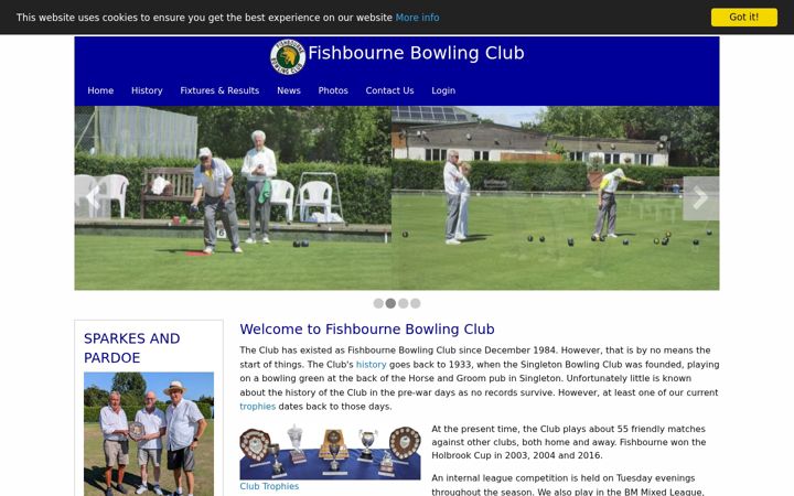 Screenshot of fishbournebowlingclub.co.uk