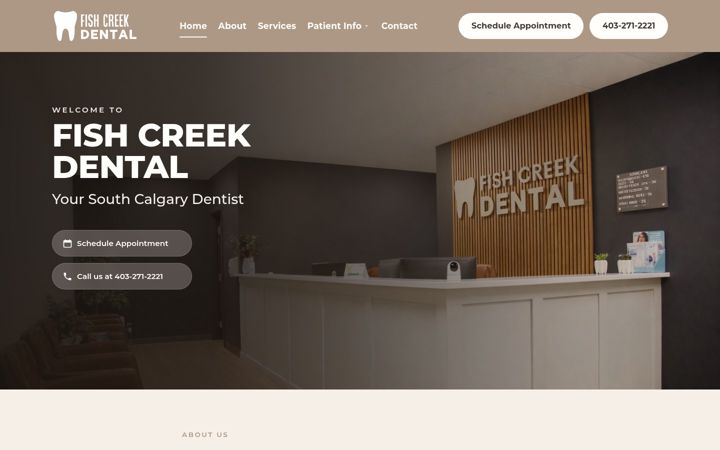Screenshot of fishcreekdental.com