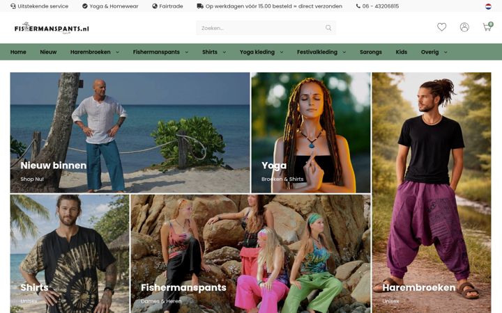 Screenshot of fishermanspants.nl