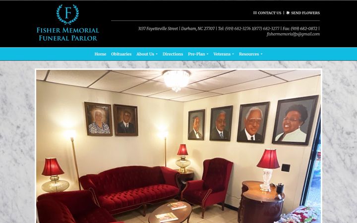 Screenshot of fishermemorialfuneralparlor.com