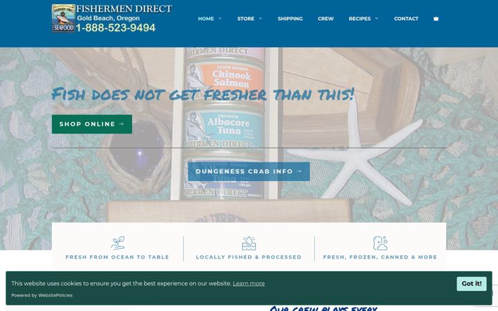Screenshot of fishermendirect.com