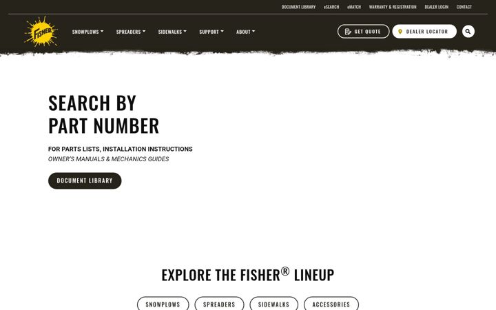 Screenshot of fisherplows.com