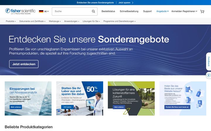 Zrzut ekranu fishersci.de