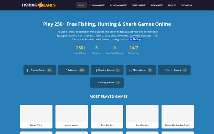 Screenshot of fishinggames.us