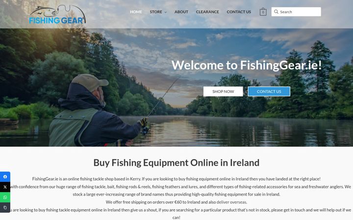 Snímek obrazovky fishinggear.ie