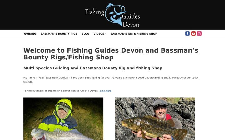 Snímek obrazovky fishingguidesdevon.co.uk