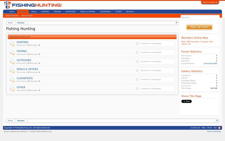 Screenshot of fishinghunting.com