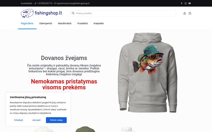 Screenshot von fishingshop.lt