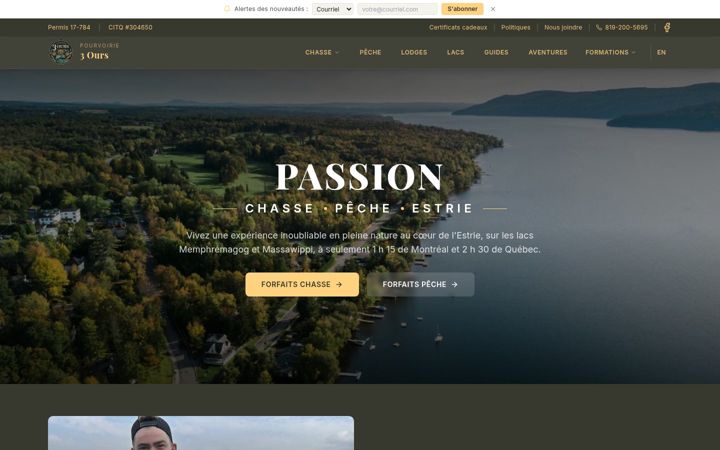 Screenshot of fishlecamp.ca