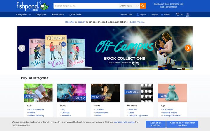 Screenshot of fishpond.com