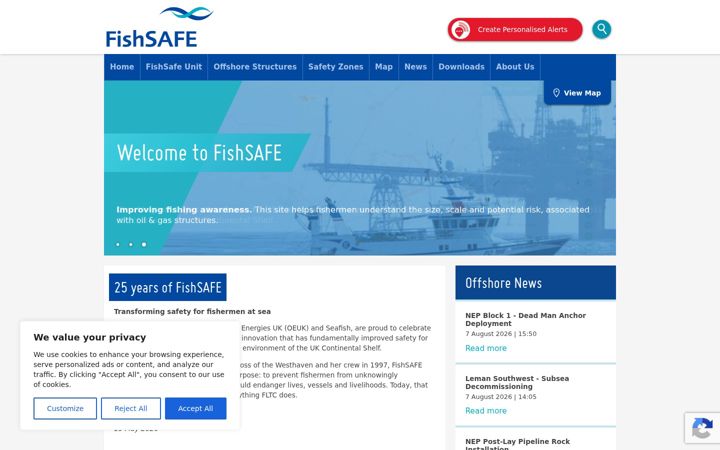 Screenshot of fishsafe.org