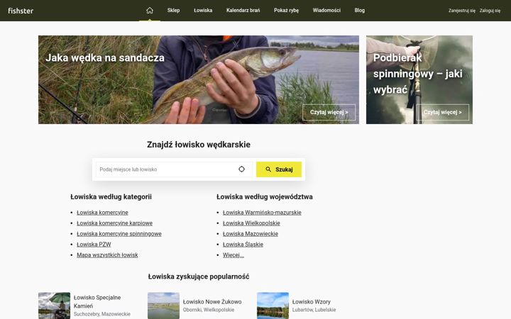 Ekraanipilt saidist fishster.pl