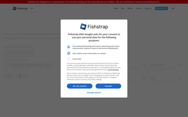 Screenshot of fishstrap.app